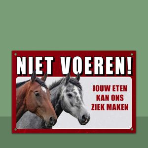 Bordje 'niet voeren' met eigen foto's